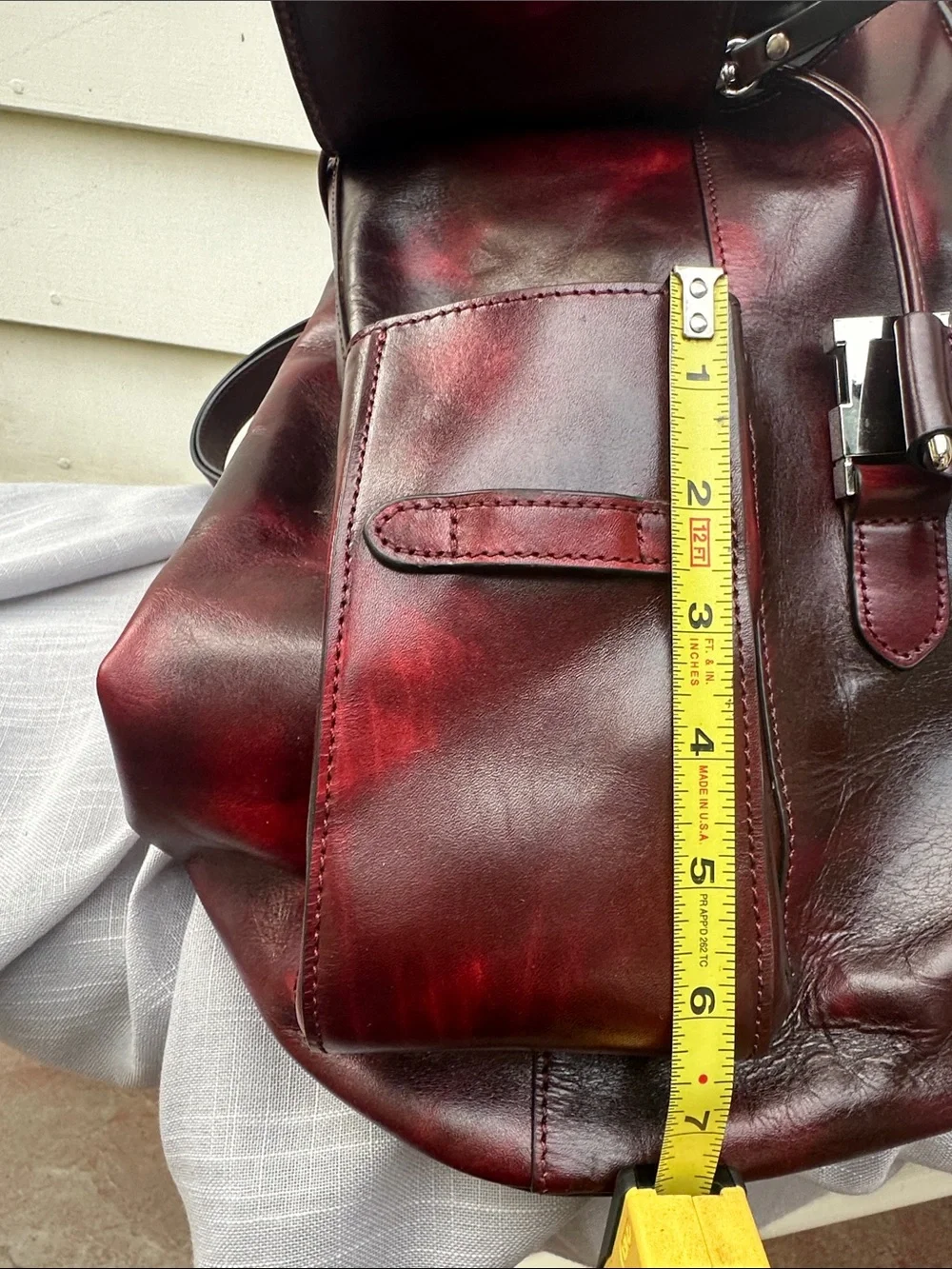 Old Trend Modern Vintage Distressed Burgundy Leather Backpack